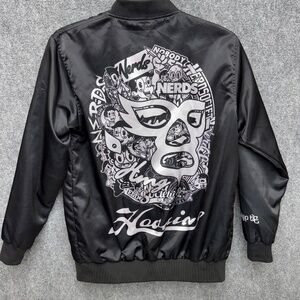 Men's Haoming Nerds collab Jacket size Large snap button black
